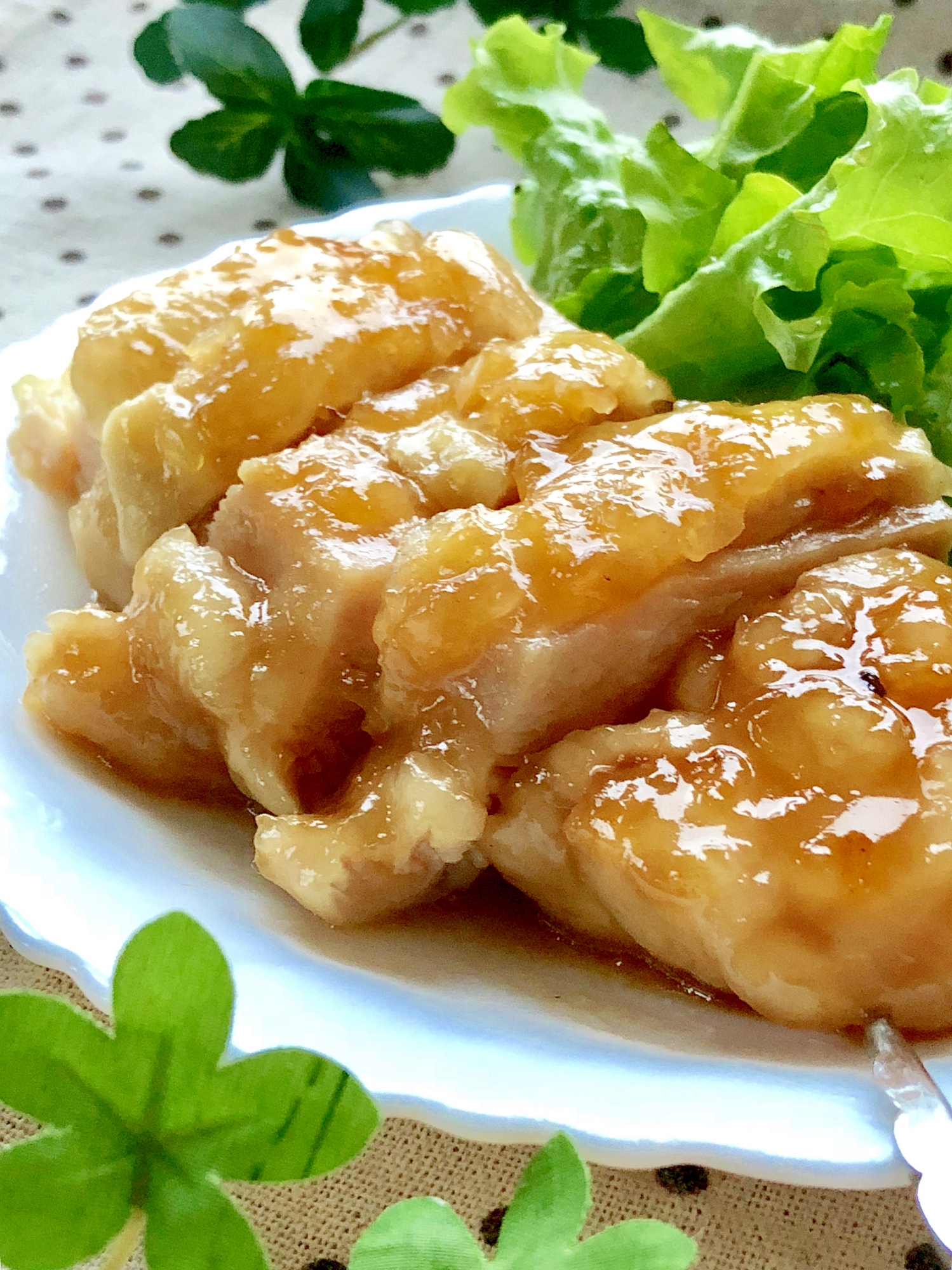 柔らかジューシー♫鶏むね肉で照り焼きチキン