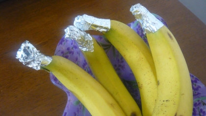 れんどさん、こんばんは・・・・今日買ってきた高地バナナを・・・・・早くシュガースポットでないかな～～～(#^.^#)