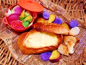【うま塩】パンでチーズグラタン☆フォンデュ
