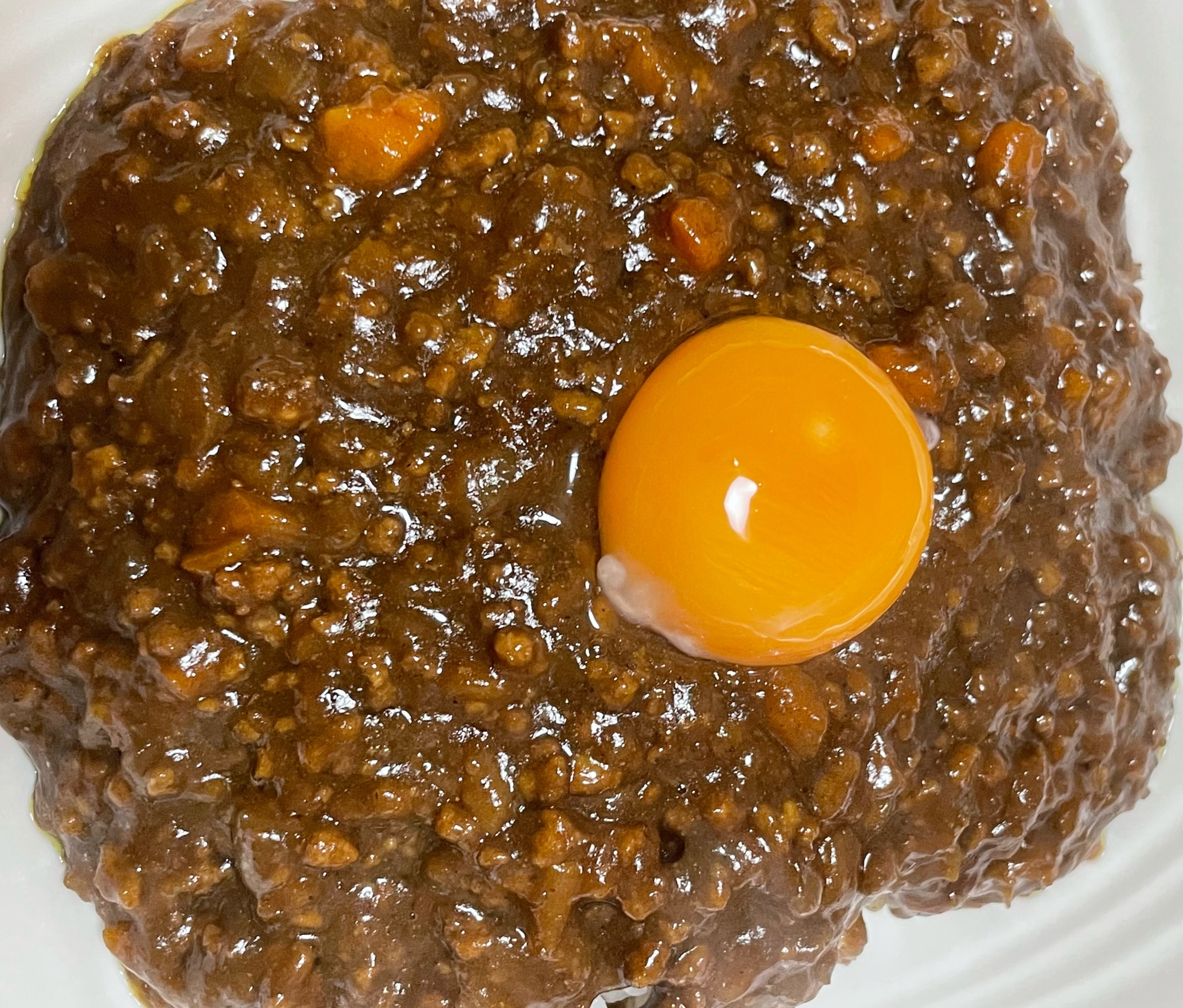 卵を乗せて♩ まろやか キーマカレー