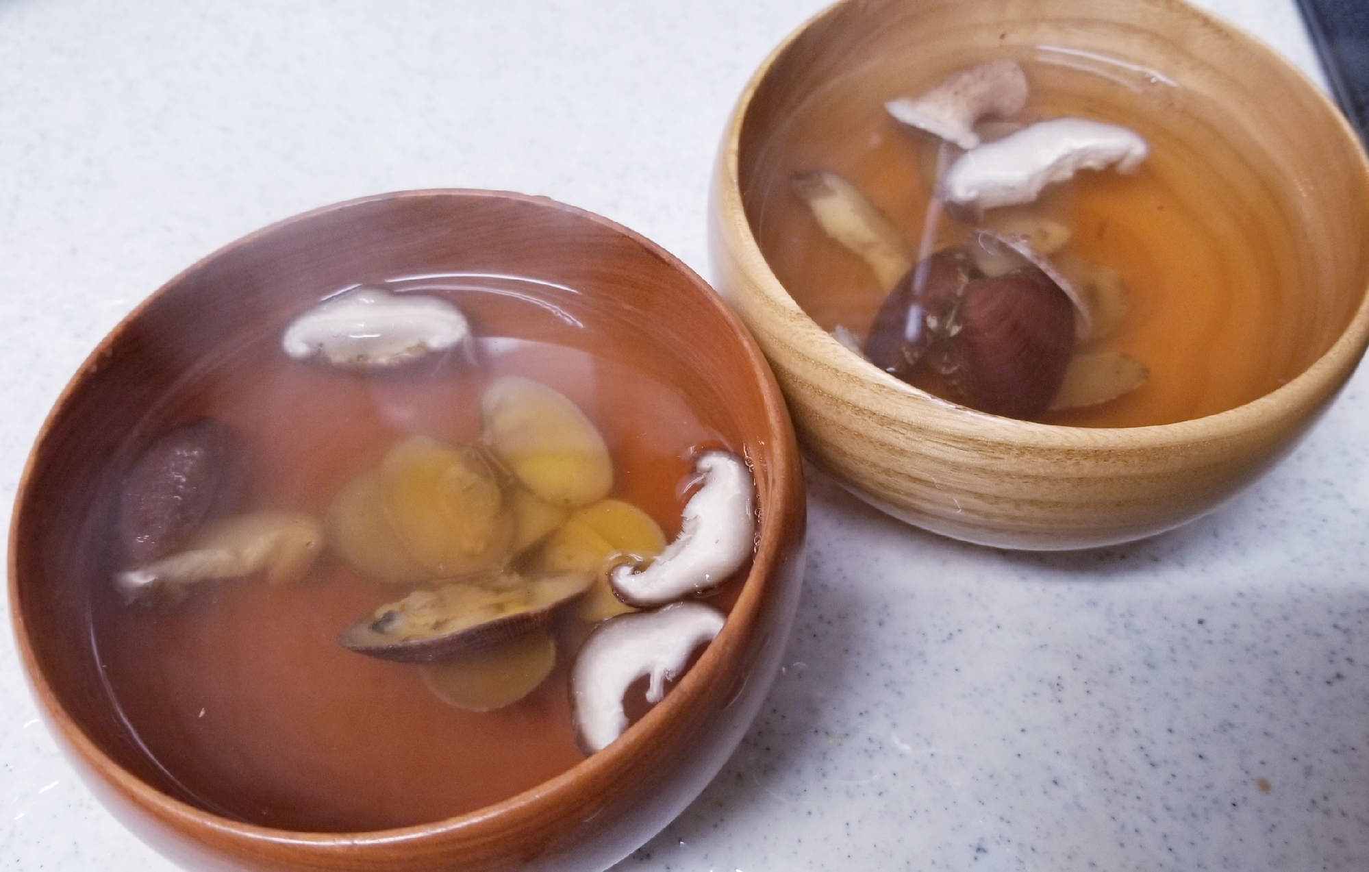 アサリと椎茸のお吸い物（茅乃舎の出汁で！）