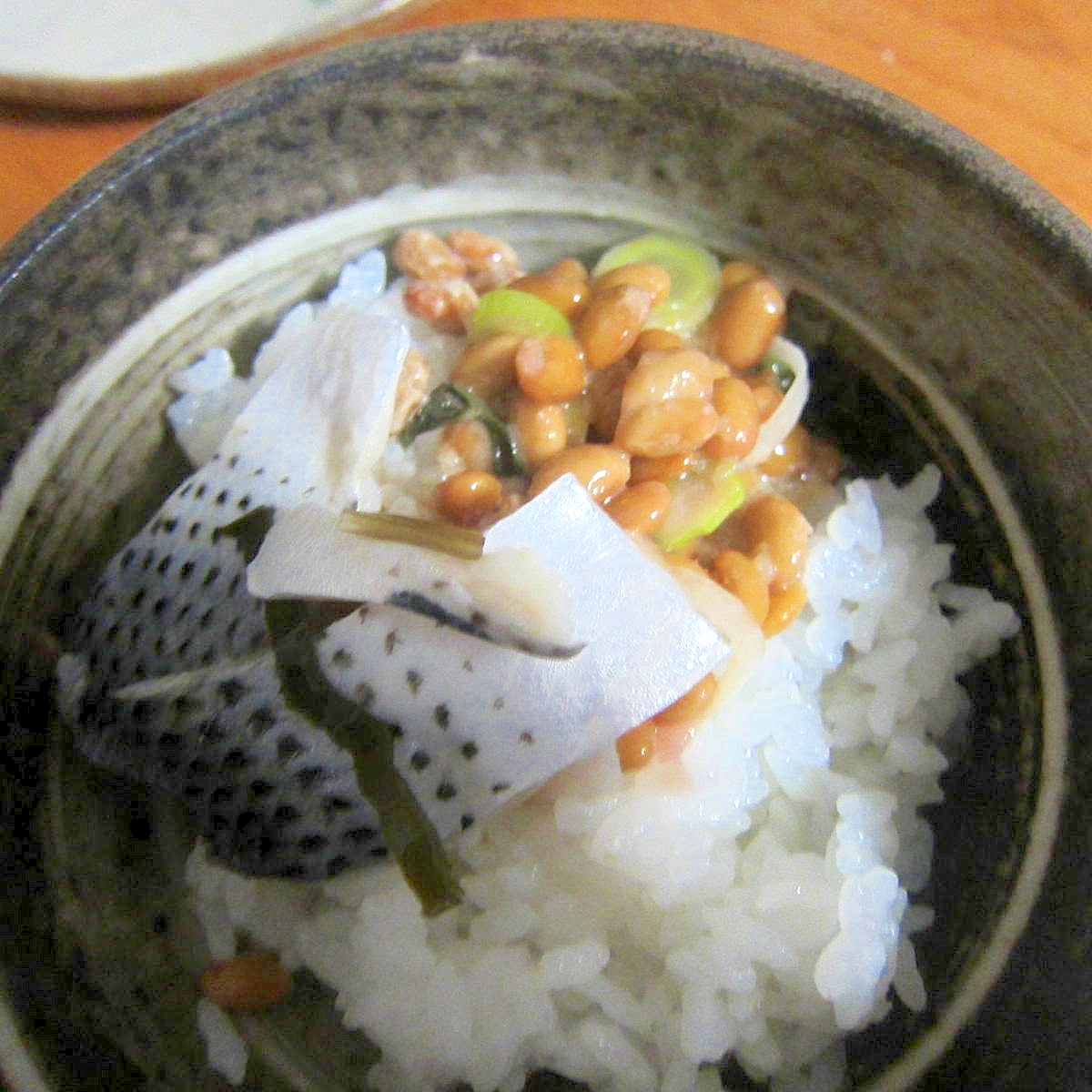 コハダとネギ納豆丼ぶり