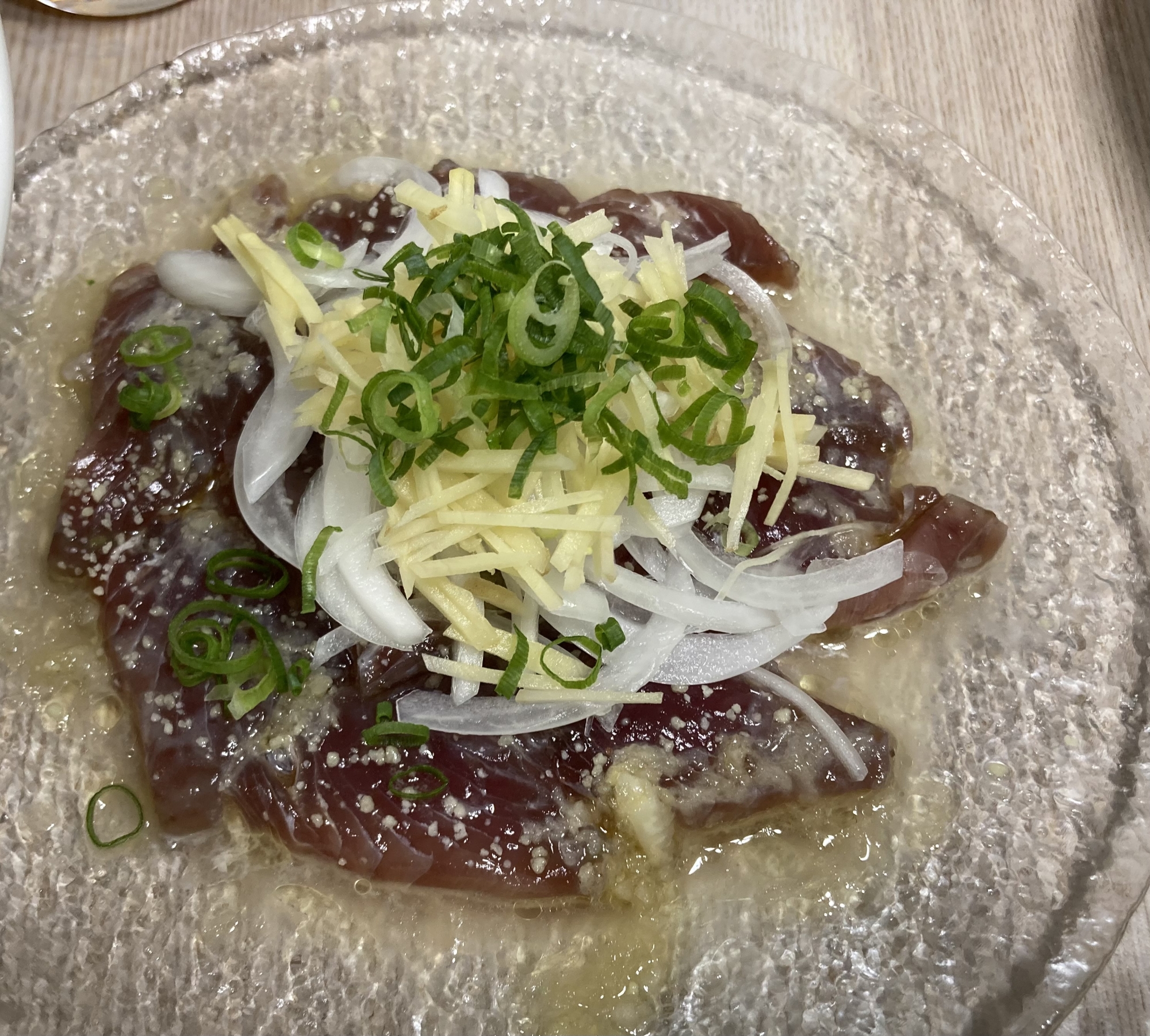 カツオの生姜ニンニクカルパッチョ