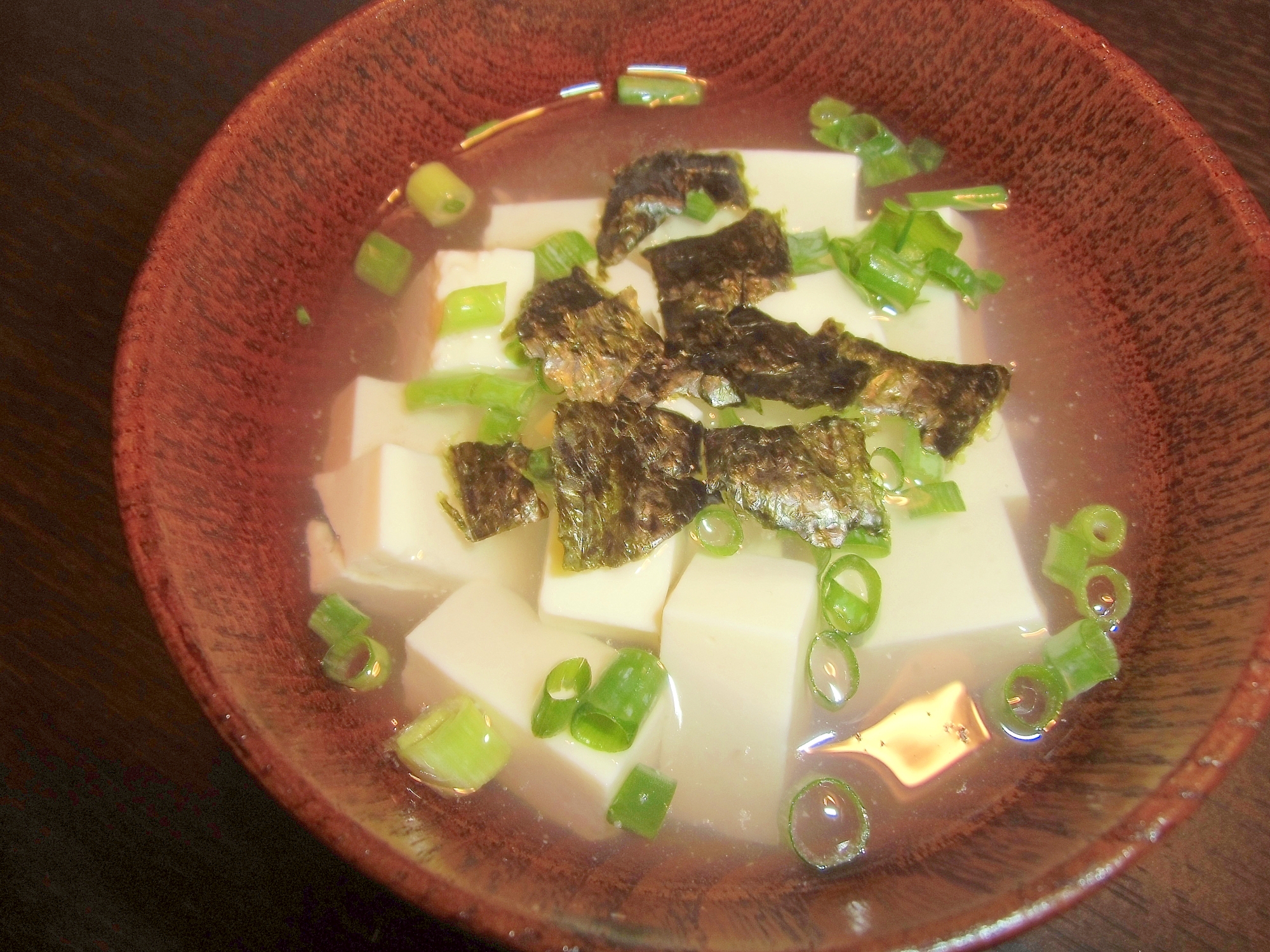 豆腐と焼き海苔のスープ