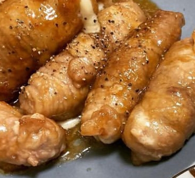 おつまみにもയ๑യ大葉とチーズの豚肉巻きꕤ୭*
