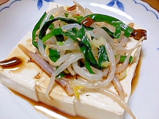 もやしとニラのナムルのっけ冷や奴 レシピ 作り方 By イ シュリー 楽天レシピ