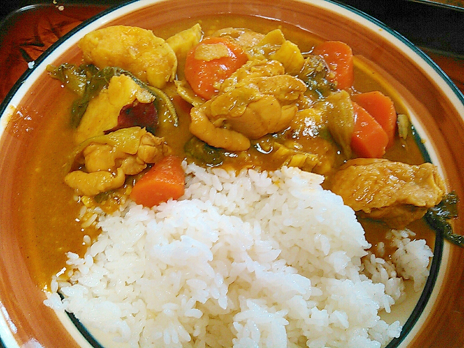 さつまいも鶏もも人参チンゲン菜カレー