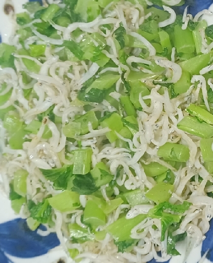 小松菜とシラスの簡単炒め