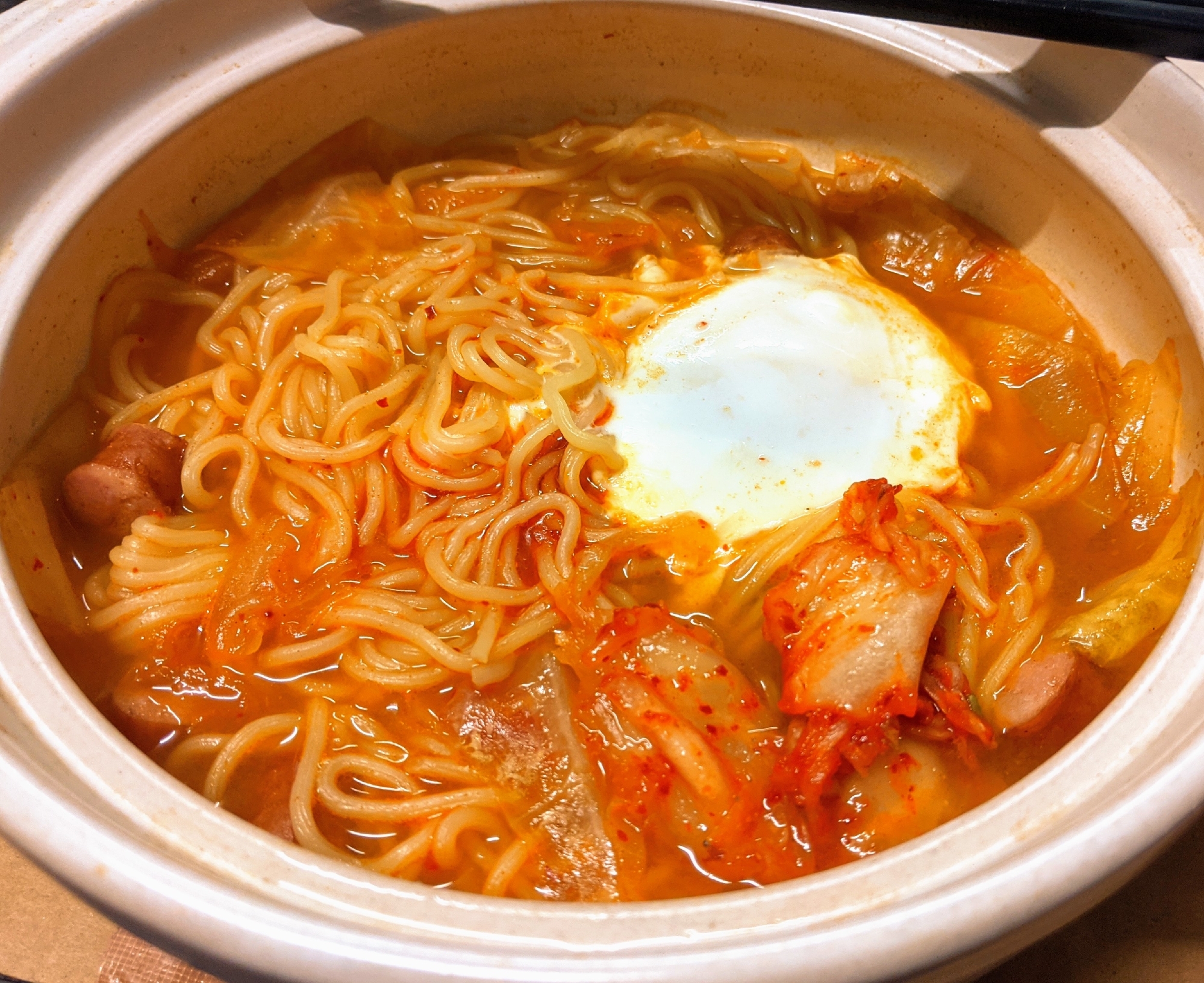 焼きそばの麺で！シメのキムチラーメン