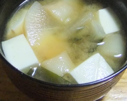 白菜＆豆腐＆大根のお味噌汁