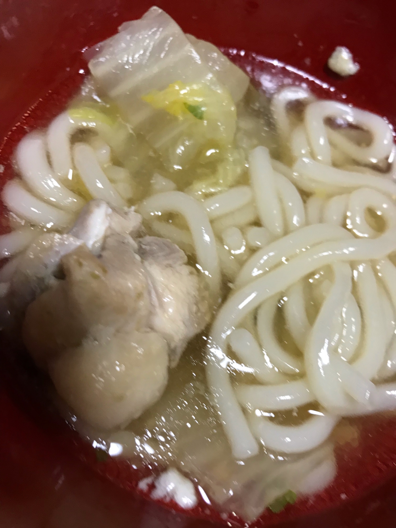 天然だしパックであったか鶏うどん♩