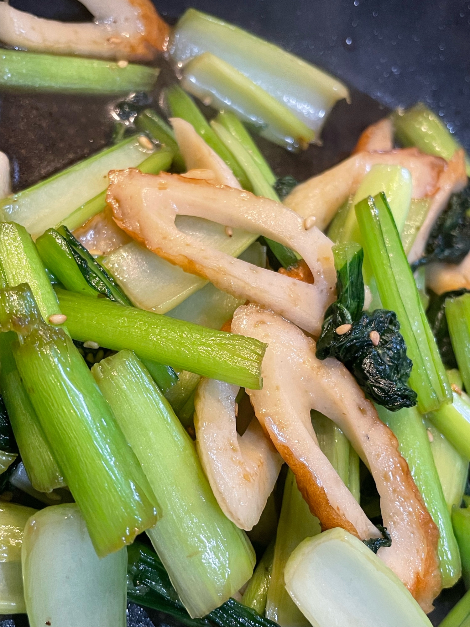 小松菜と竹輪の炒め煮