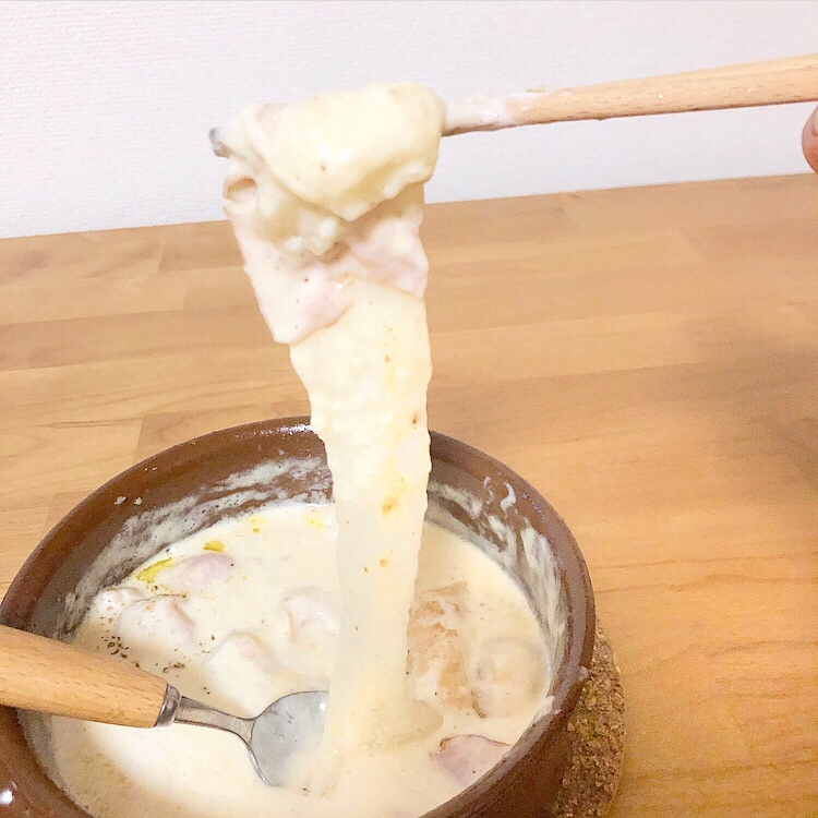 濃厚♡ベーコンと切り餅のクリーム煮