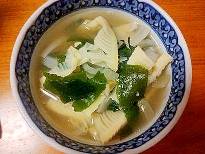 筍と　新玉の　スープ