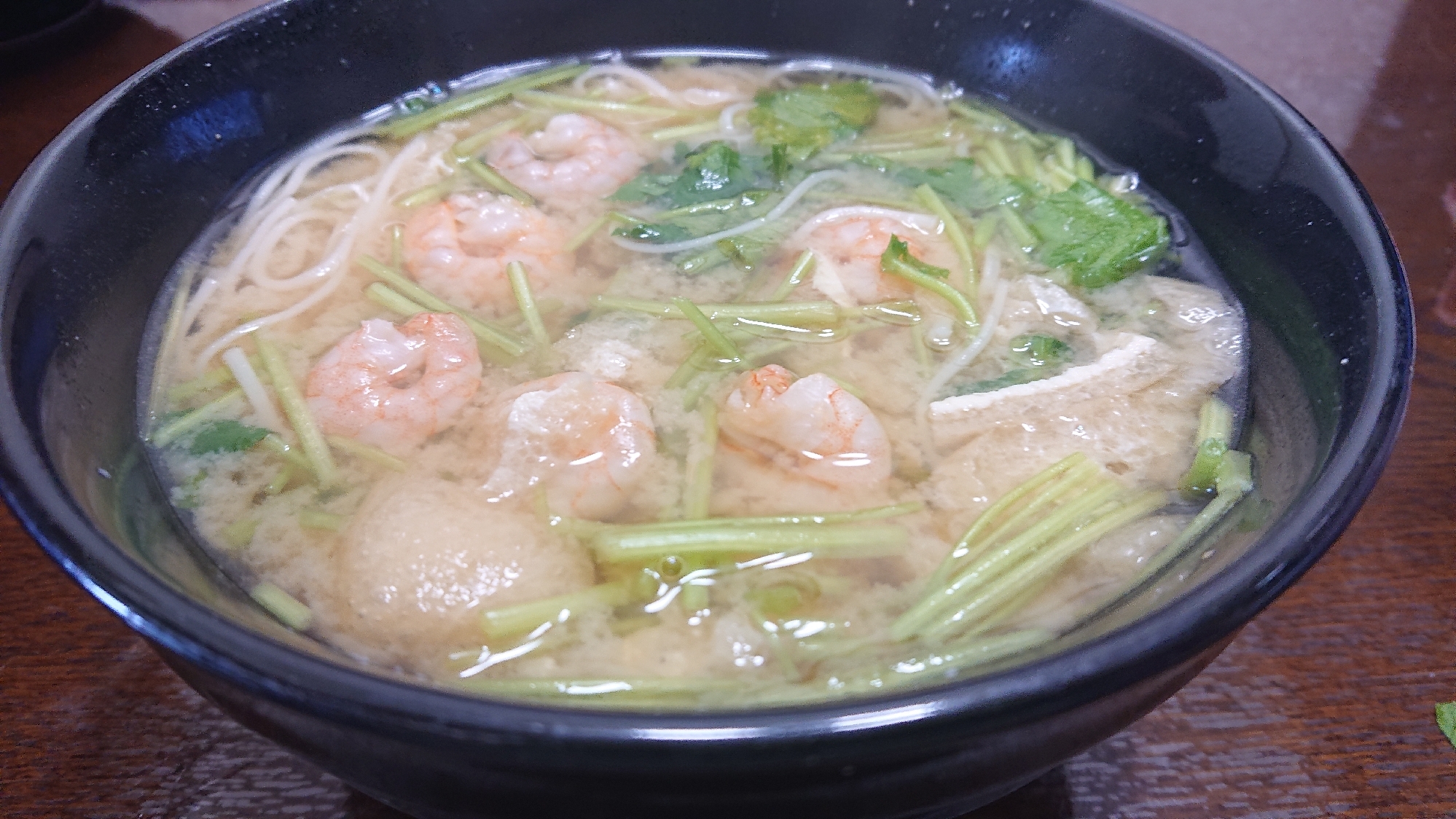 剥きエビいり味噌にゅうめん レシピ 作り方 By Wataばあば 楽天レシピ