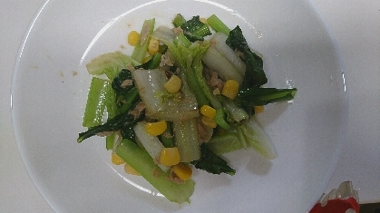 小松菜と白菜のツナ炒め