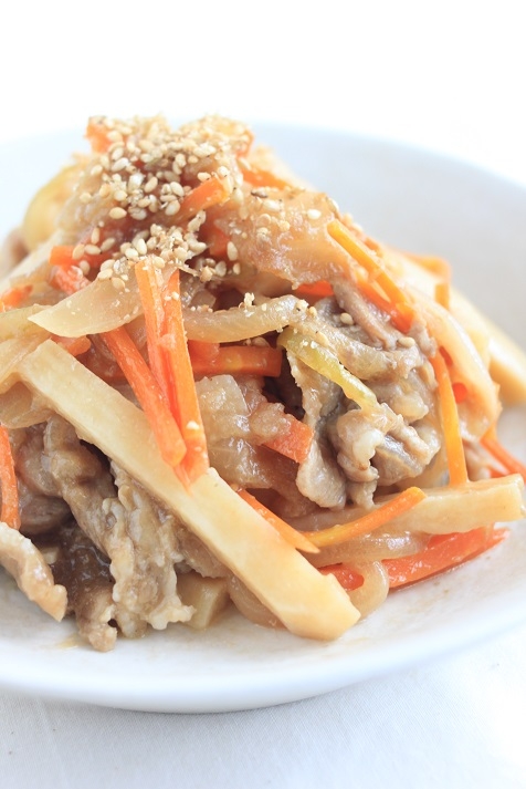 ご飯が進む！豚肉と長芋の甘辛炒め。