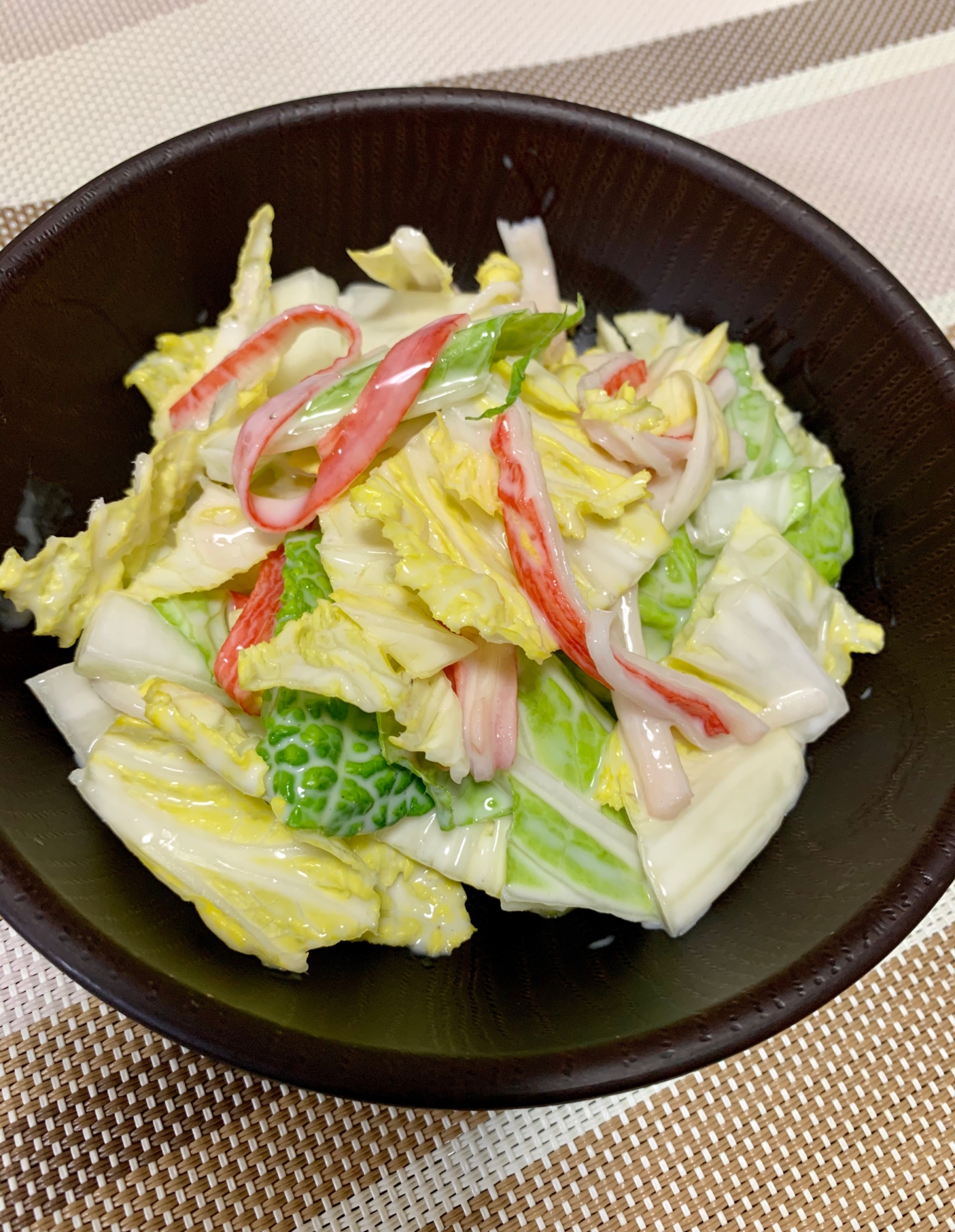 白菜とカニカマのサラダ〜ゆず豆乳ドレッシング〜