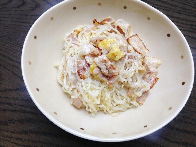 糸こんにゃくorしらたきのこってりカルボナーラ レシピ 作り方 By 吉田まろすけ 楽天レシピ