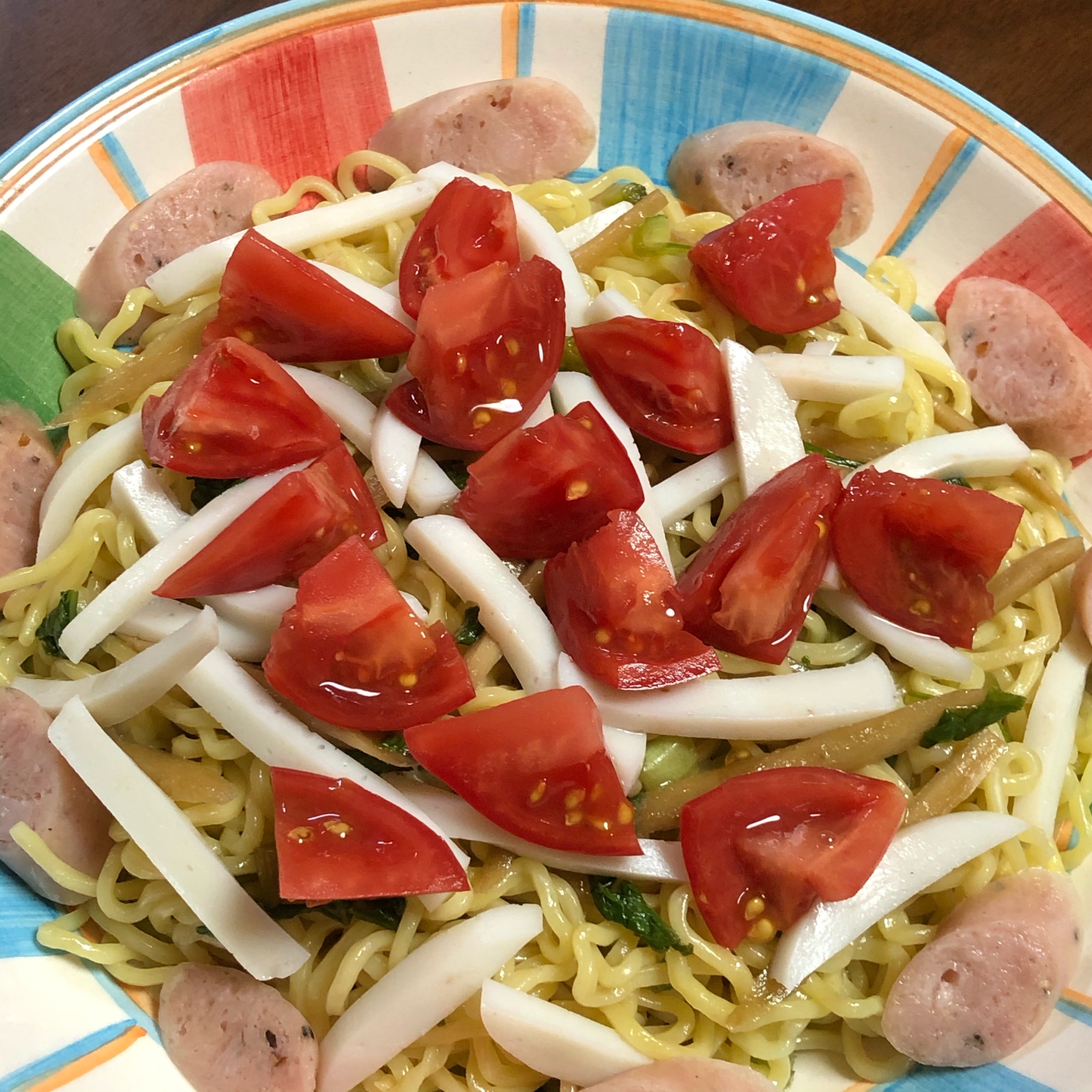 残り物のラーメンサラダ