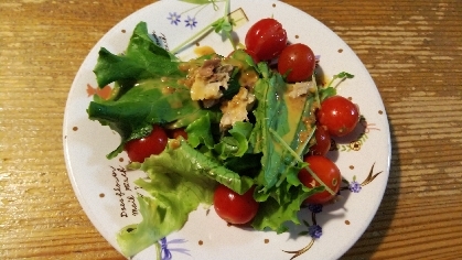 サバ缶と豆苗レタスの和風サラダ