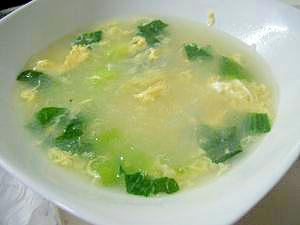 青梗菜の卵春雨中華スープ