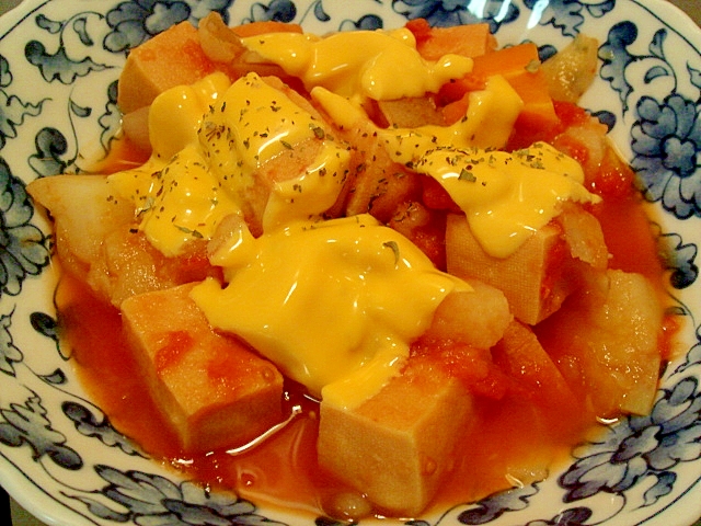 高野豆腐のトマト煮込み