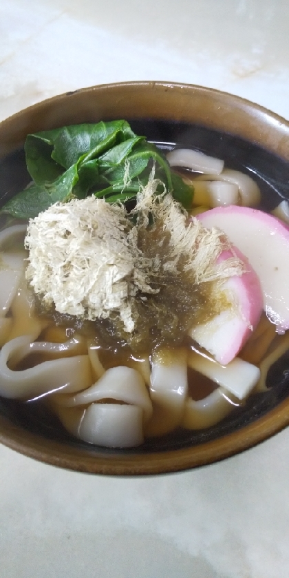 菜の花＊昆布うどん！