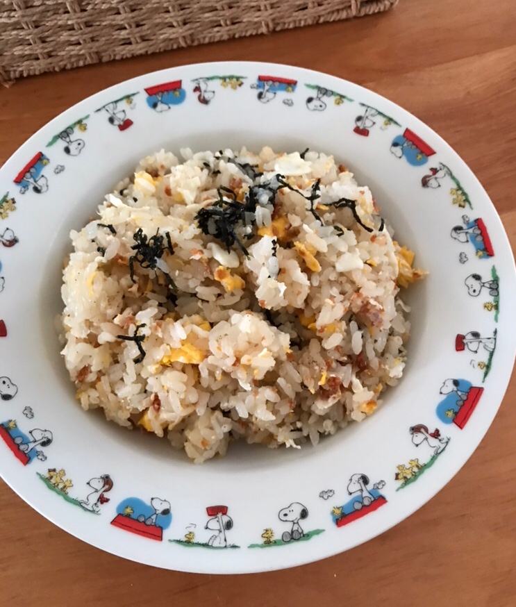 ベーコンビッツと刻み海苔のチャーハン