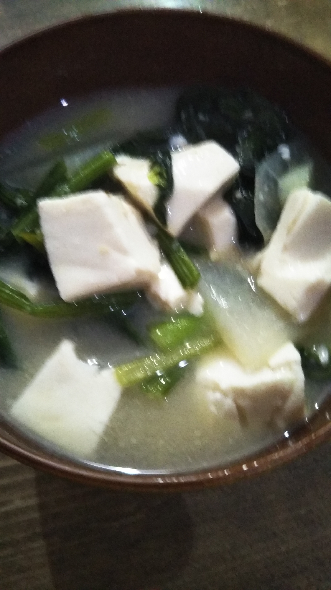 豆腐とほうれん草のお味噌汁(◕ᴗ◕✿)