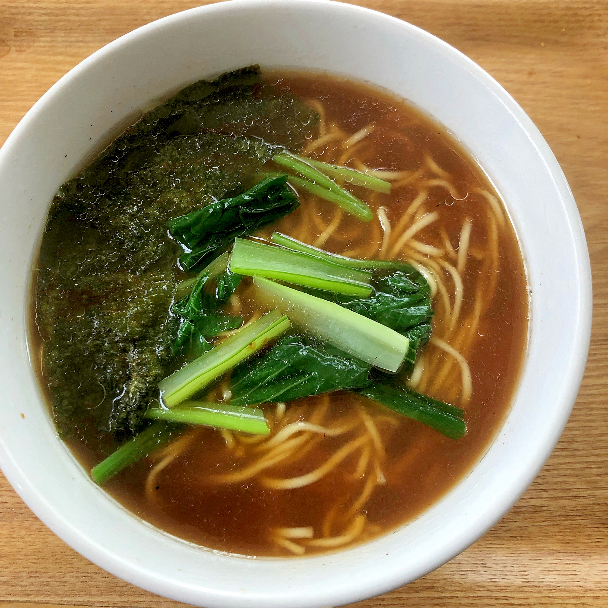 小松菜と海苔のラーメン