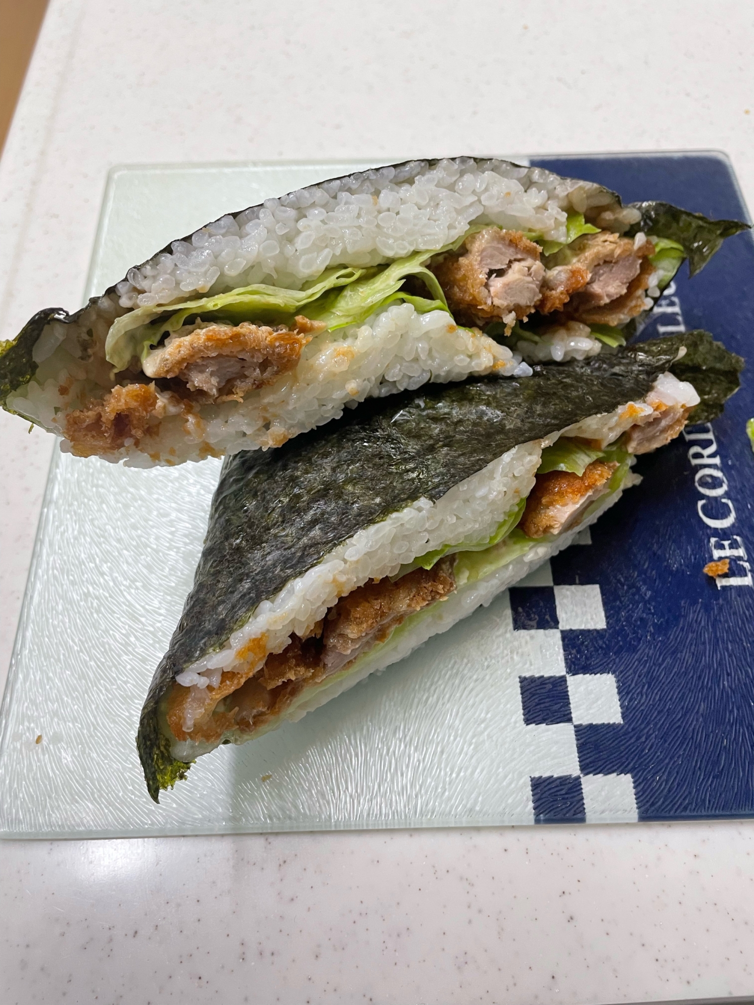 受験に勝つ！お惣菜のヒレカツでおにぎらず