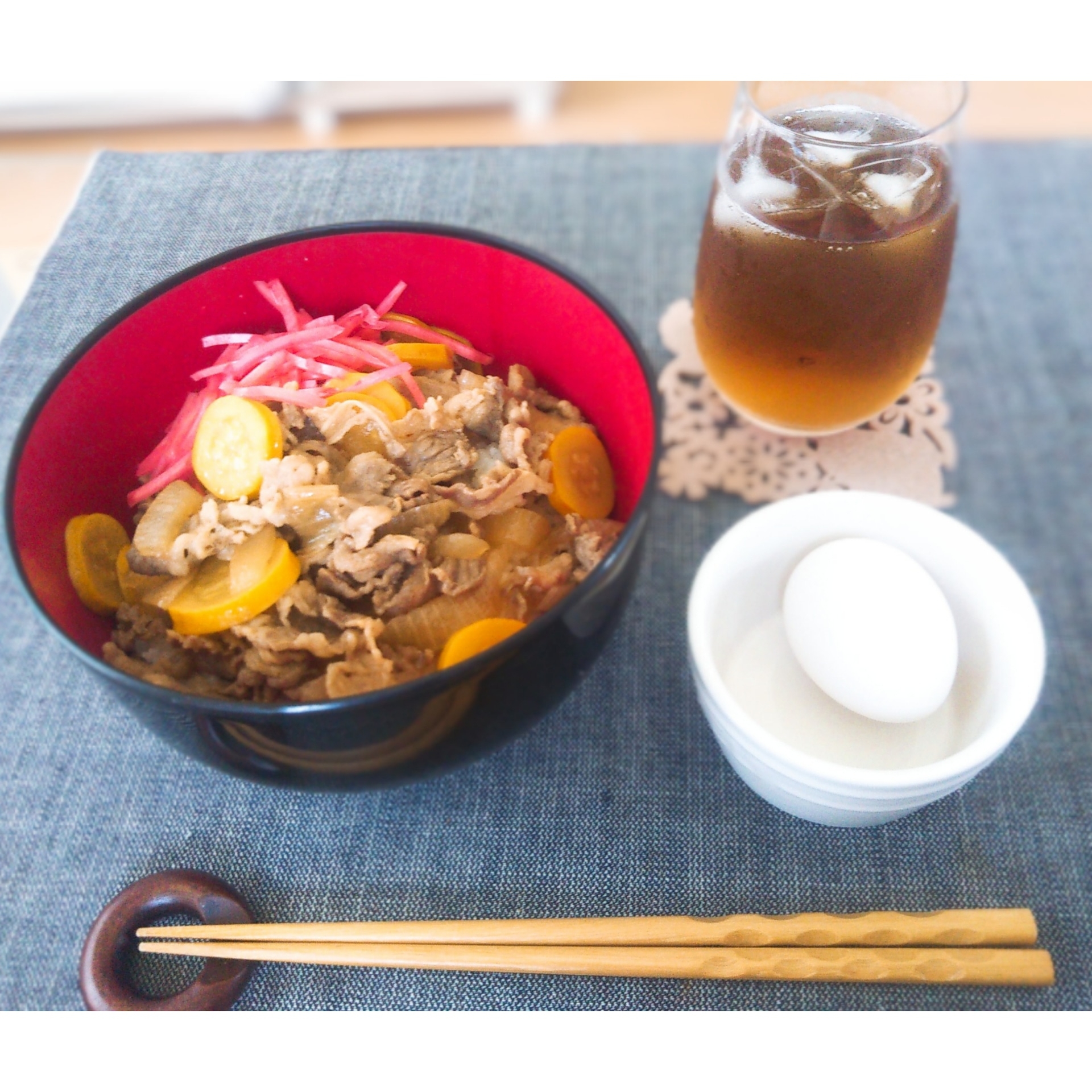 黄ズッキーニ牛丼