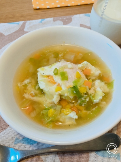 コロコロ野菜・落とし卵入りスープ