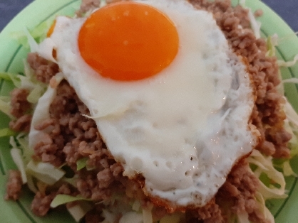 タコライス風　簡単　スパイシー肉そぼろ丼　レンジ