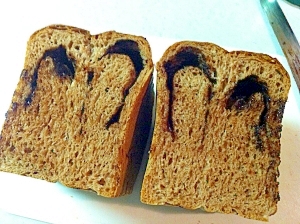 ふんわりやわらか、　ココア生地のチョコ食パン