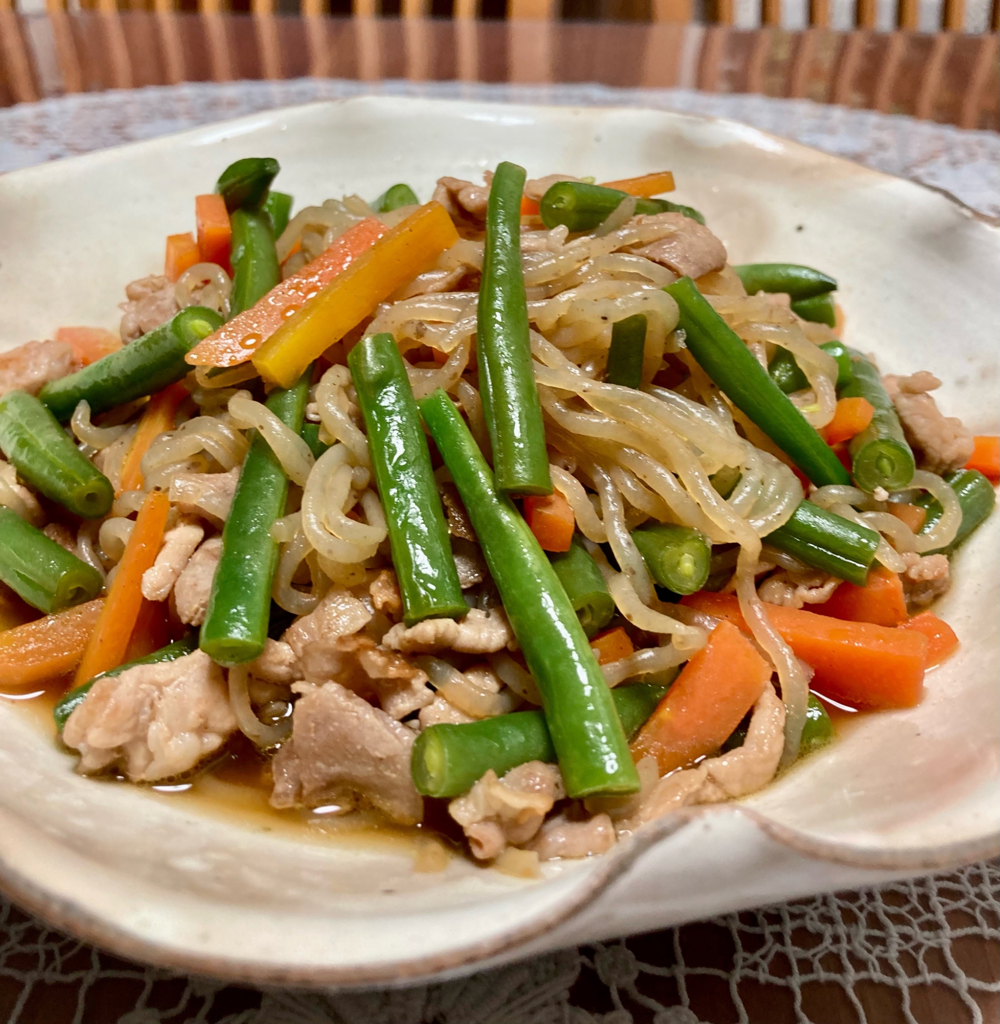 ビタミン豊富な☆三度豆(インゲン)と豚肉の炒め煮