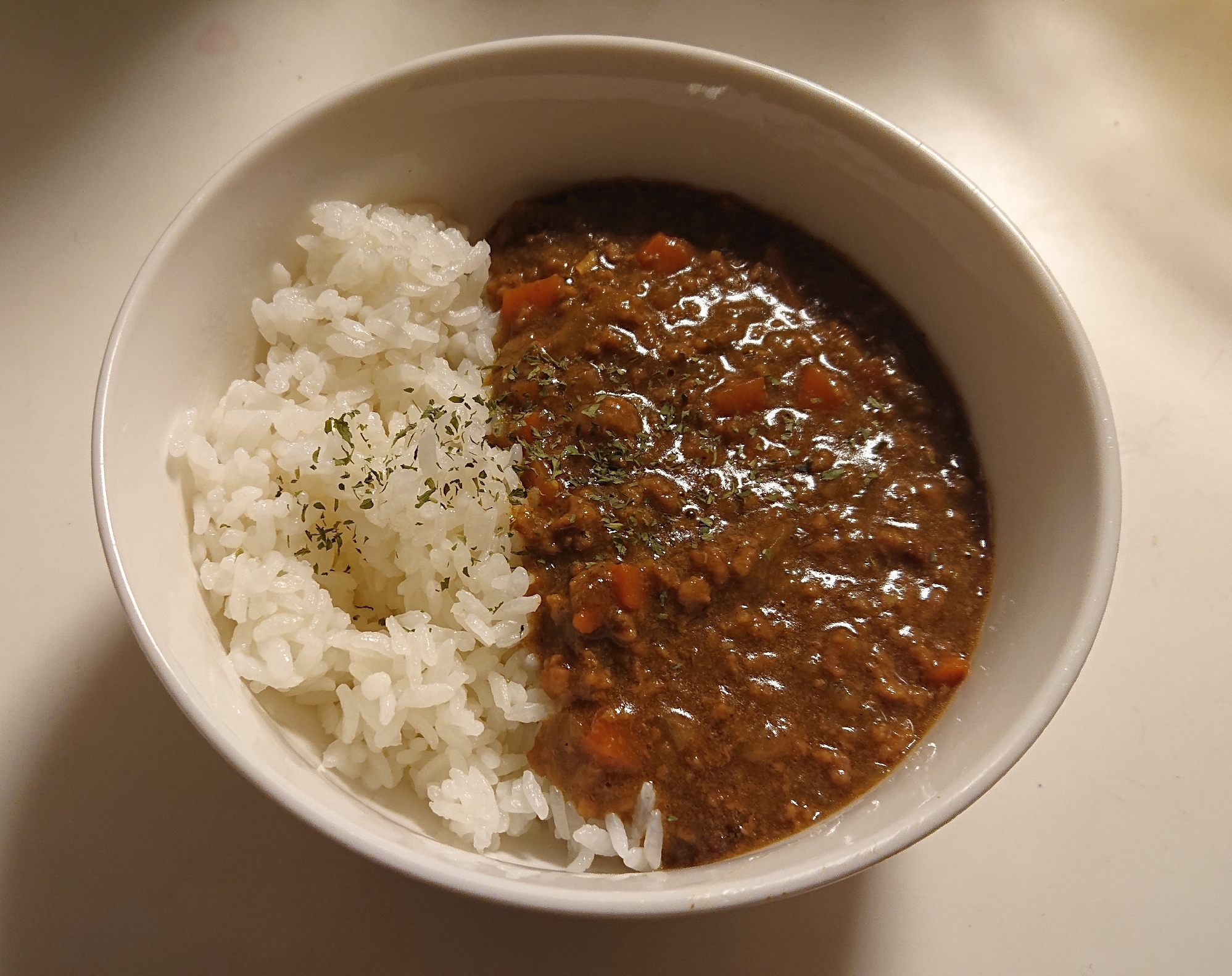 レンジで簡単！  キーマカレー！