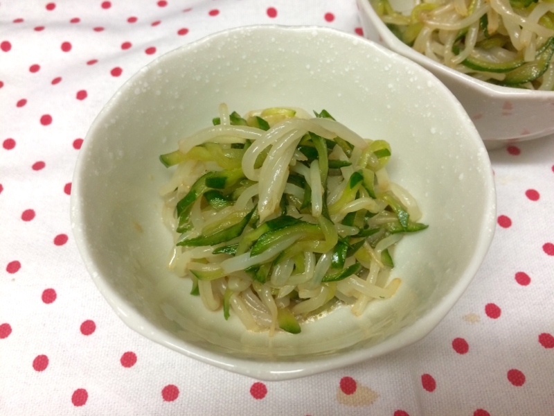 レンジで‼︎きゅうりともやしのナムル