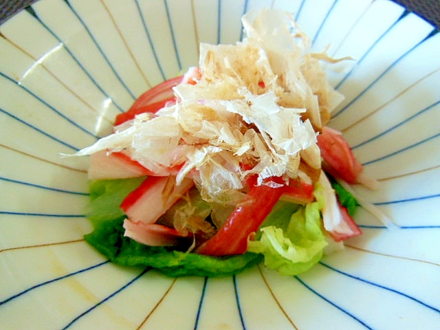 白菜とカニカマのおひたし♪