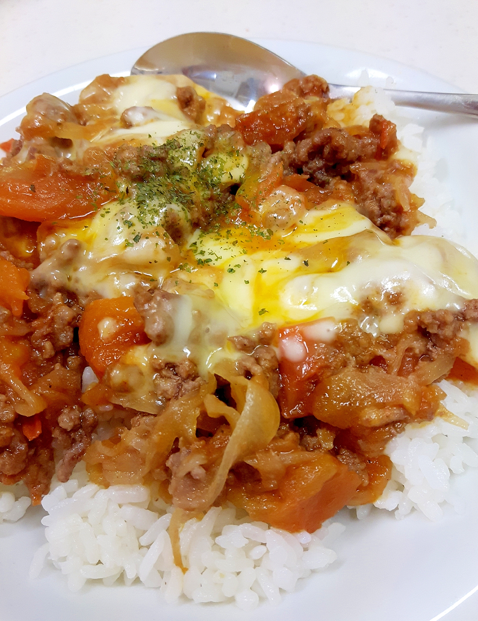 子供が喜ぶ フレッシュトマトのミートソース丼 レシピ 作り方 By Acchan66 楽天レシピ