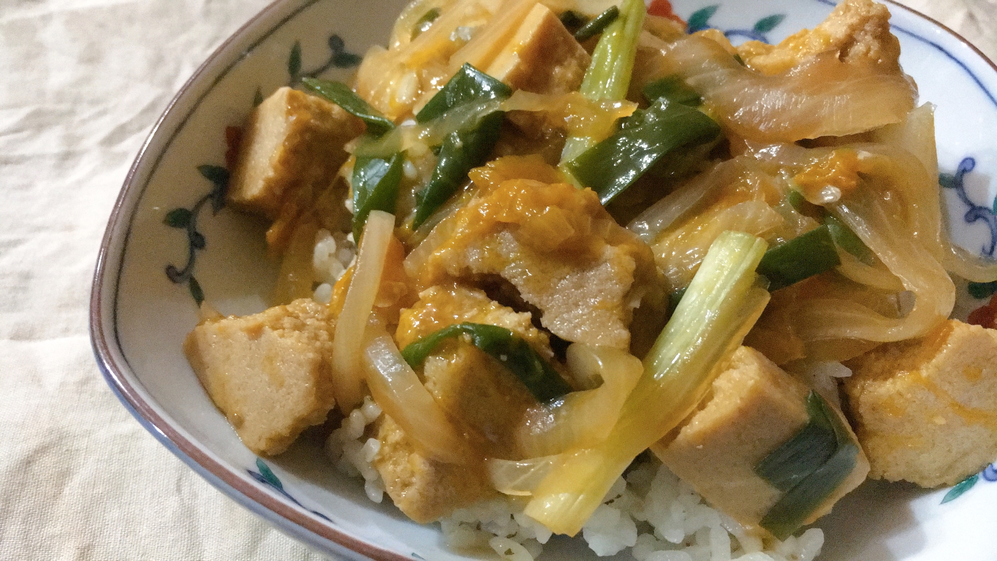 まるで卵！かぼちゃのワタで親子丼風