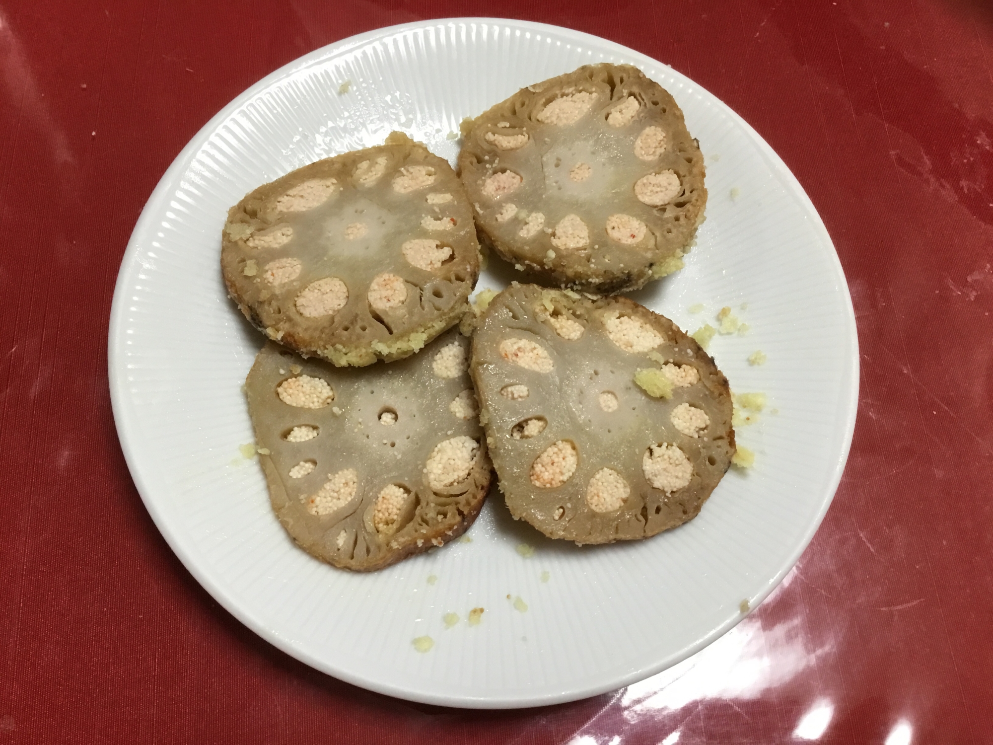 レンコンの明太子入り揚げ