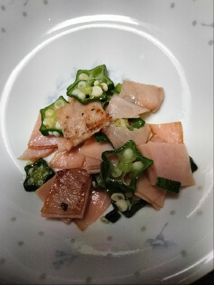 オクラとハム炒め