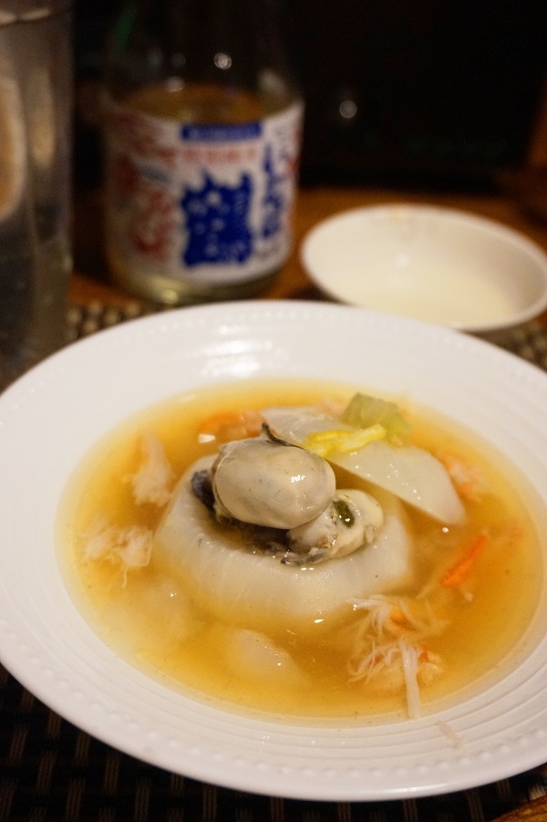 【鳥取食材】牡蠣と蟹の蕪射込み