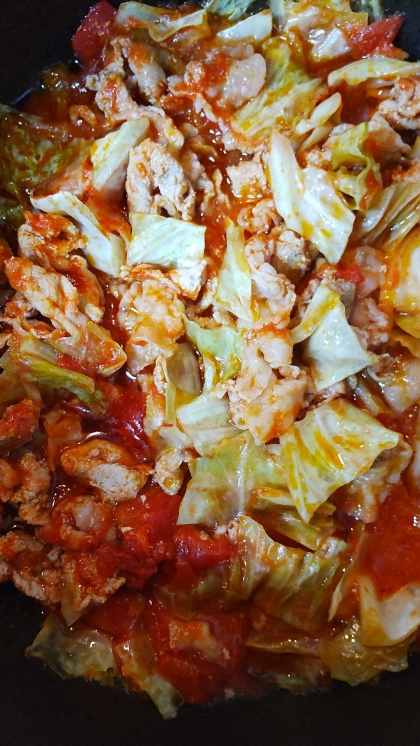 豚肉とキャベツのトマト煮