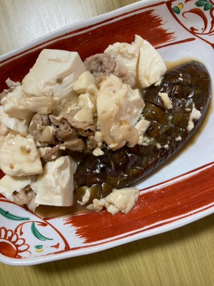 とろとろ茄子入り〜肉豆腐♪