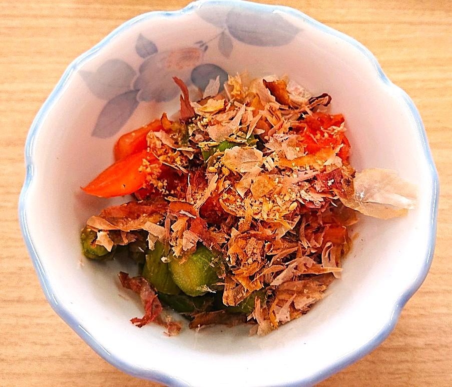 【減塩】アスパラトマトのかつお酢和え
