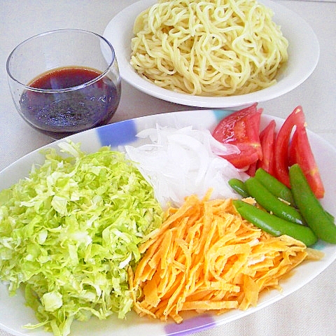 セルフつけ麺 季節の野菜たっぷり レシピ 作り方 By Mama Papa 楽天レシピ