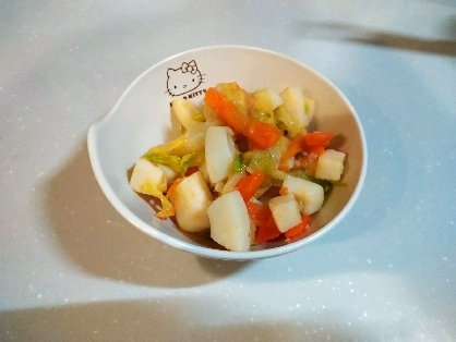 いかとキャベツのにんにくバター炒め